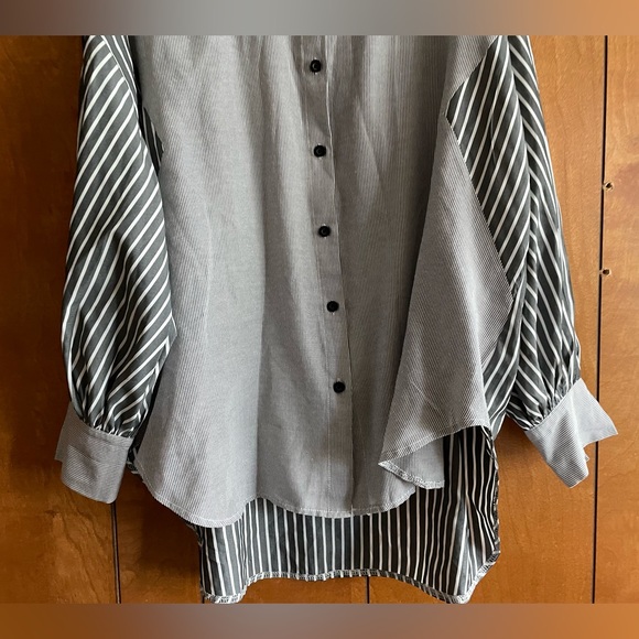 Celmia Womens Button Up Blouse Long Sleeve Striped Light Weight XL EUC - Picture 4 of 5